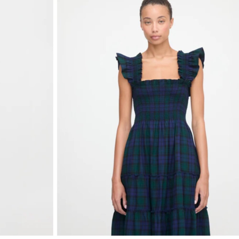 Hill House- The Ellie Nap Dress - Blackwatch Tartan Sz XL